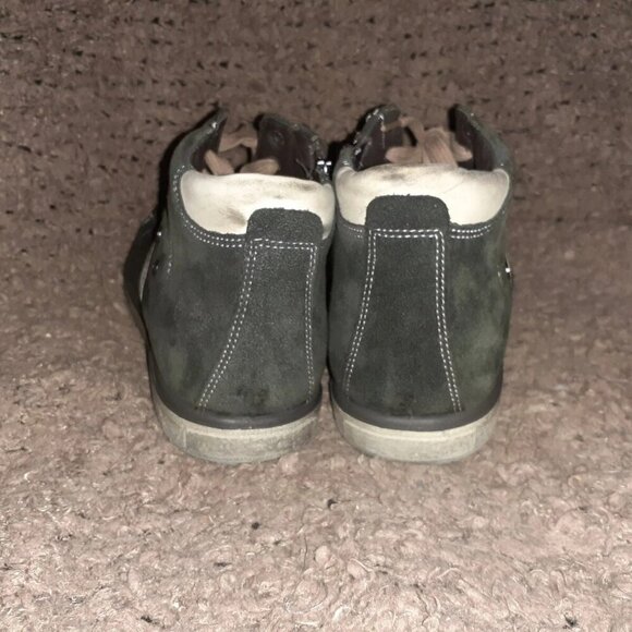 IGI&CO-Italy-Mid-Top Oiled Suede Sneakers-Side Zip-Distressed-Sz 43-Near Mint - Picture 4 of 5